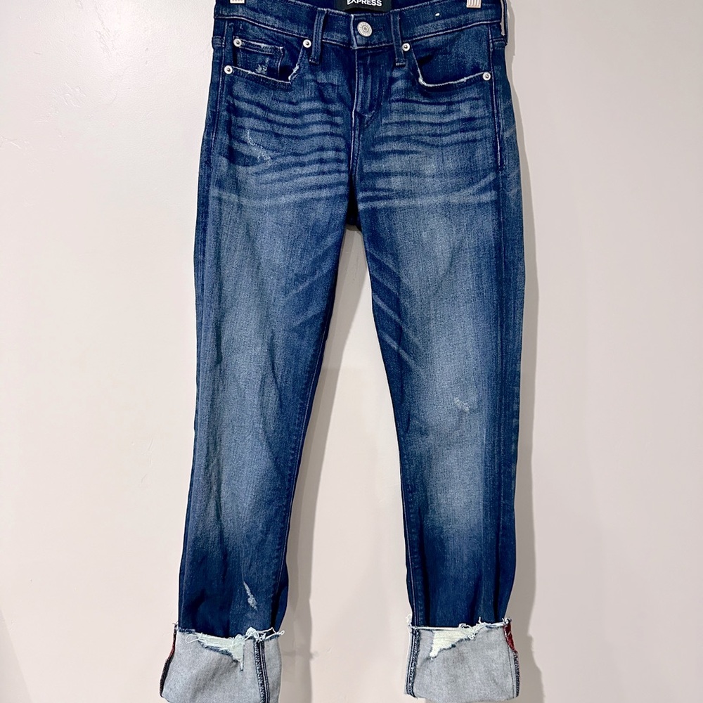 Express Performance Cropped Skinny Mid Rise “Stretch +” Jeans **GWP-see listing